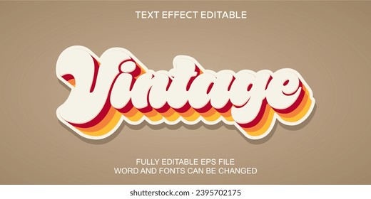 Vintage editable text effect template