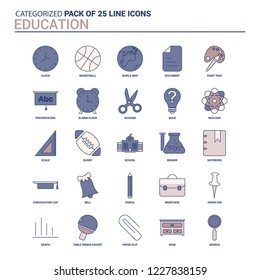 Vintage Education Icon set - 25 Flat Line icon set