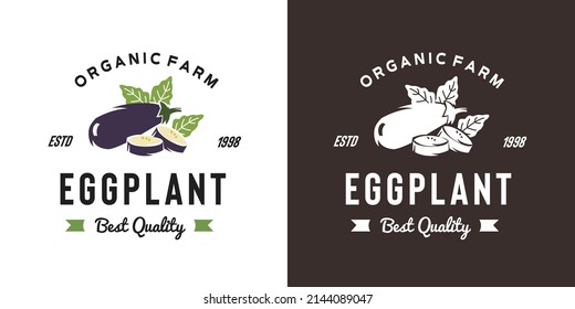 Vintage Eggplant Logo Illustration Suitable Fruit Stock Vector (Royalty ...