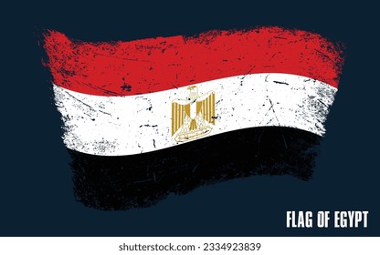 bandera de Egipto vintage Efecto Grunge con pincel