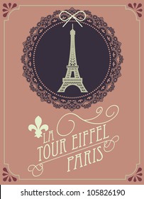 vintage eiffel tower template vector/illustration