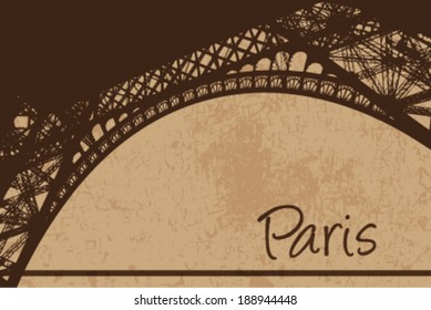 Vintage Eiffel tower vector card