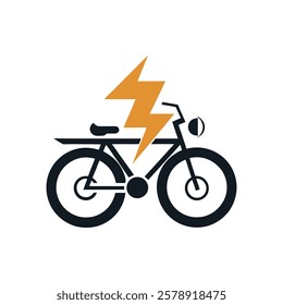 Vintage Electric Bike Logo Vector Design