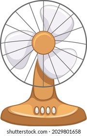 Ventilador eléctrico aislado en ilustración de fondo blanco