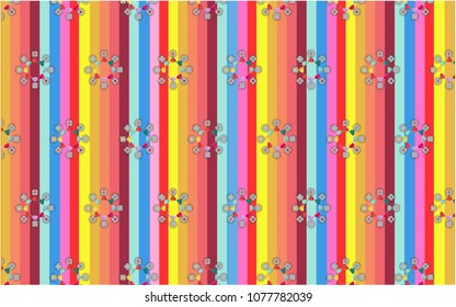 Vintage electric fan pattern repeat in colorful for any design. Vector geometric illustration