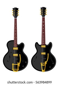 Vintage electric guitars. Flat design. Vector illustration.