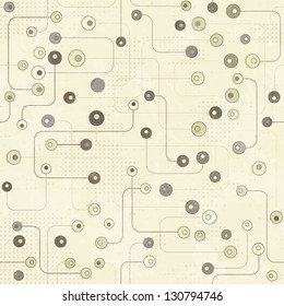 vintage electronic seamless pattern with grunge effect