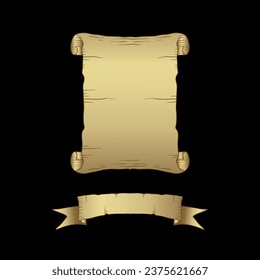 Vintage Elegance, Golden Ribbon Template and Antique Paper