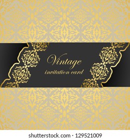 Vintage elegant background, beautiful greeting, invitation card with lace ornament