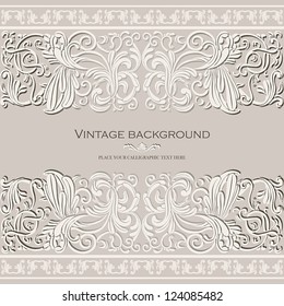 Vintage, elegant background, wedding luxury card, antique, victorian floral ornament, baroque frame, beautiful invitation, old style, ornate page cover, label, ornamental pattern template for design