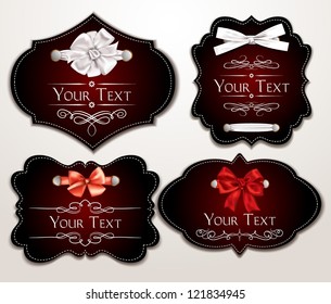 Vintage elegant  cards with ribbons