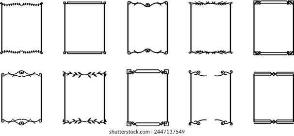 Vintage elegant frames collection. Decorative vintage frames for design. Set of decorative ornament border frames