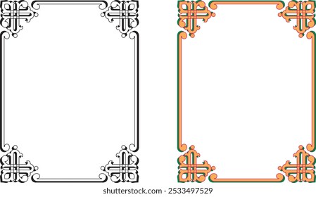 Vintage elegante Rahmen Kollektion. Dekorative Vintage-Rahmen für Design. Set von dekorativen Ornament Rahmen