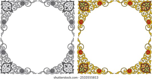 Coleção de quadros elegantes vintage. Quadros vintage decorativos para design. Conjunto de molduras decorativas de bordas ornamentadas