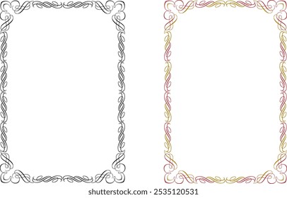 Vintage elegant frames collection. Decorative vintage frames for design. Set of decorative ornament border frames