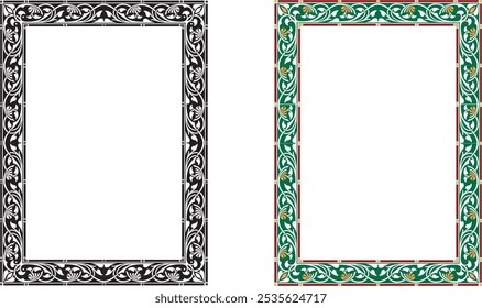 colección de marcos elegantes de Antiguas. Marcos vintage decorativos para el diseño. Conjunto de marcos de borde de ornamento decorativo