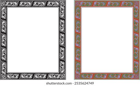 Vintage elegante Rahmen Kollektion. Dekorative Vintage-Rahmen für Design. Set von dekorativen Ornament Rahmen