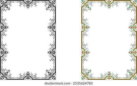 Vintage elegant frames collection. Decorative vintage frames for design. Set of decorative ornament border frames