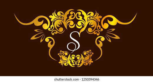 Vintage elegant gold frame. Vector