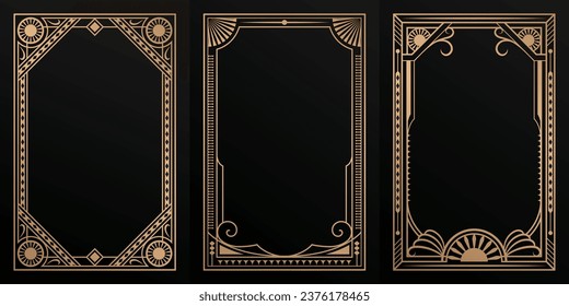 Vintage elegant gold frame vector template