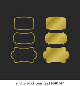 conjunto vintage elegante de la etiqueta dorada del vector