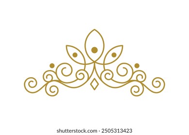 Vintage Elegant Gold Tiara icon Illustration design template