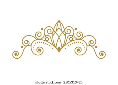 Vintage Elegant Gold Tiara icon Illustration design template