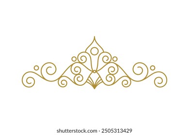 Vintage Elegant Gold Tiara icon Illustration design template