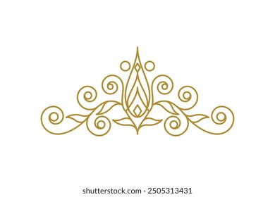 Vintage Elegant Gold Tiara icon Illustration design template