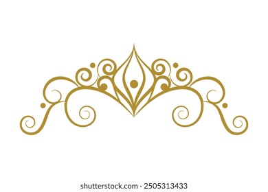 Vintage Elegant Gold Tiara icon Illustration design template