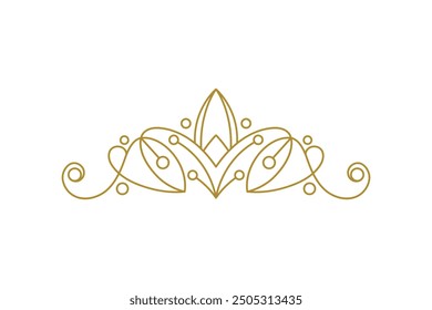 Vintage Elegant Gold Tiara icon Illustration design template