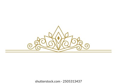 Vintage Elegant Gold Tiara icon Illustration design template