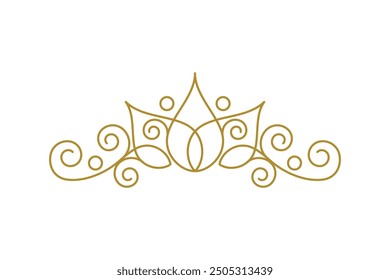 Vintage Elegant Gold Tiara icon Illustration design template