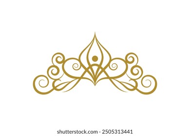 Vintage Elegant Gold Tiara icon Illustration design template