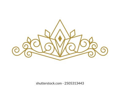 Vintage Elegant Gold Tiara icon Illustration design template