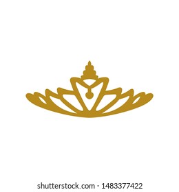 vintage elegant gold tiara logo illustration template design vector in isolated white background