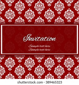 Vintage elegant invitation template. vector illustration. ornamental floral background design. Template card. Beautiful invitation card. EPS 10. Dark green and white