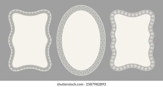
Vintage Elegant Lace A4 Paper. Isolated Vector Illustration for invitation cards, flyers, posters, page borders, etc.