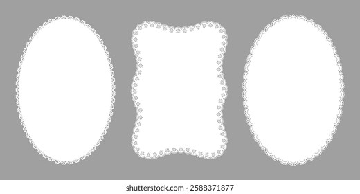 Vintage Elegant Lace Cut A4 Paper. Vector Illustration for invitation cards, flyer,s posters, page borders etc.