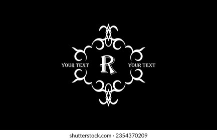 Vintage elegant letter R monogram. Luxury logo design for cafe, hotel, jewelry, fashion, restaurant.