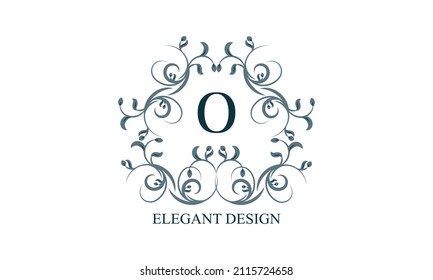 Vintage elegant logo with initials 
O on a light background. Exclusive monogram for restaurants, clubs, boutiques, cafes, hotel cards. Business style and brand of the company.