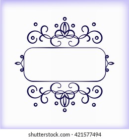 Vintage elegant monogram, mono line art design logo, vector