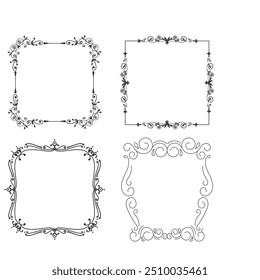 Vintage elegant ornament divider and frames collection. Classic divider and frame element for design. Swirl floral element collection
