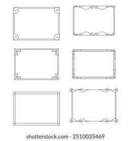 Vintage elegant ornament divider and frames collection. Classic divider and frame element for design. Swirl floral element collection