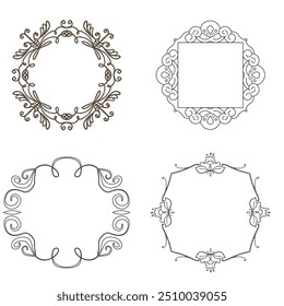 Vintage elegant ornament divider and frames collection. Classic divider and frame element for design. Swirl floral element collection