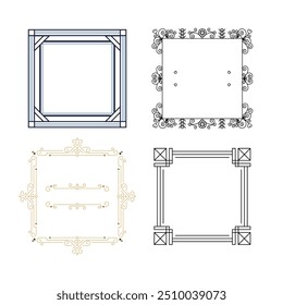 Vintage elegant ornament divider and frames collection. Classic divider and frame element for design. Swirl floral element collection