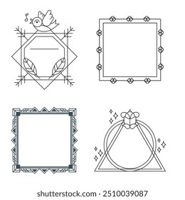 Vintage elegant ornament divider and frames collection. Classic divider and frame element for design. Swirl floral element collection