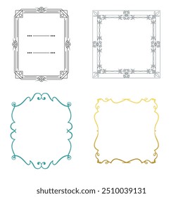 Vintage elegant ornament divider and frames collection. Classic divider and frame element for design. Swirl floral element collection