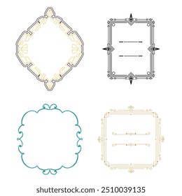 Vintage elegant ornament divider and frames collection. Classic divider and frame element for design. Swirl floral element collection