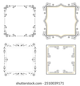 Vintage elegant ornament divider and frames collection. Classic divider and frame element for design. Swirl floral element collection